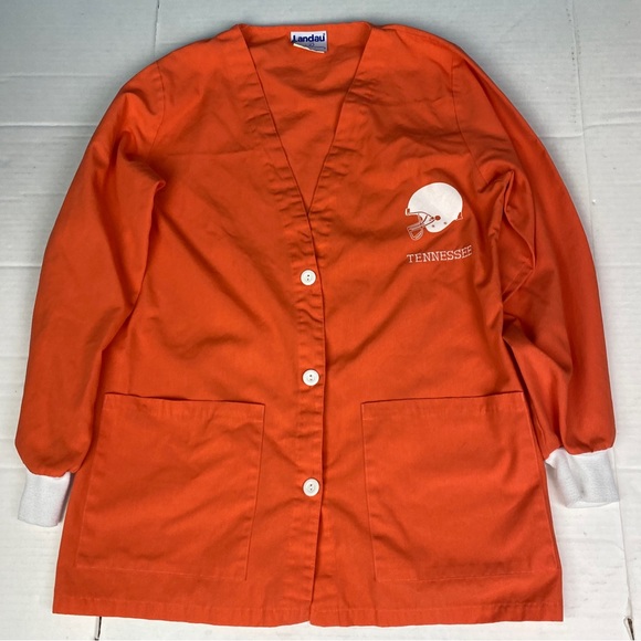 Landau Tennessee Vols Women’s Scrub Jacket Orange White Football Helmet Medical - Picture 1 of 7